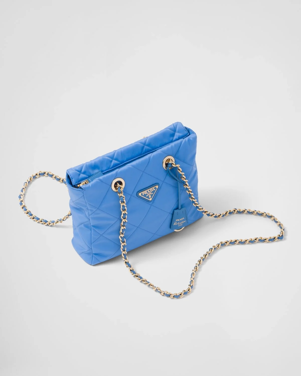 리에디션 1995 리나일론 체인 토트백 블루 상세