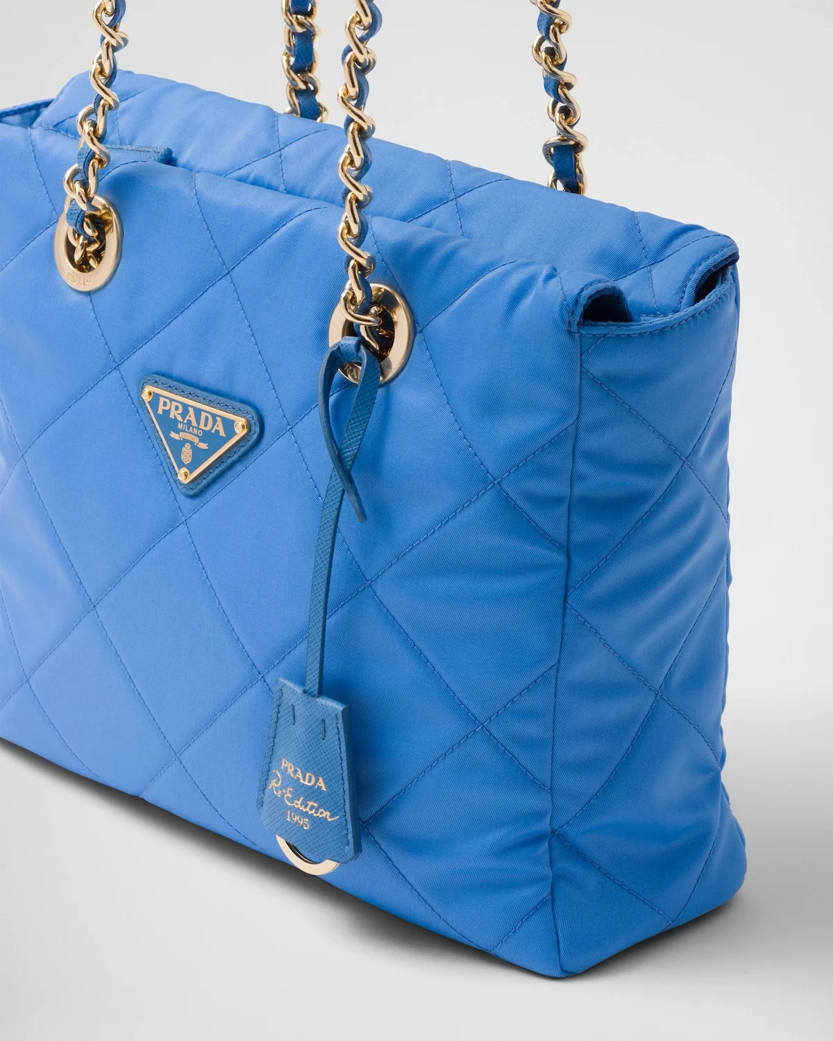 리에디션 1995 리나일론 체인 토트백 블루 상세