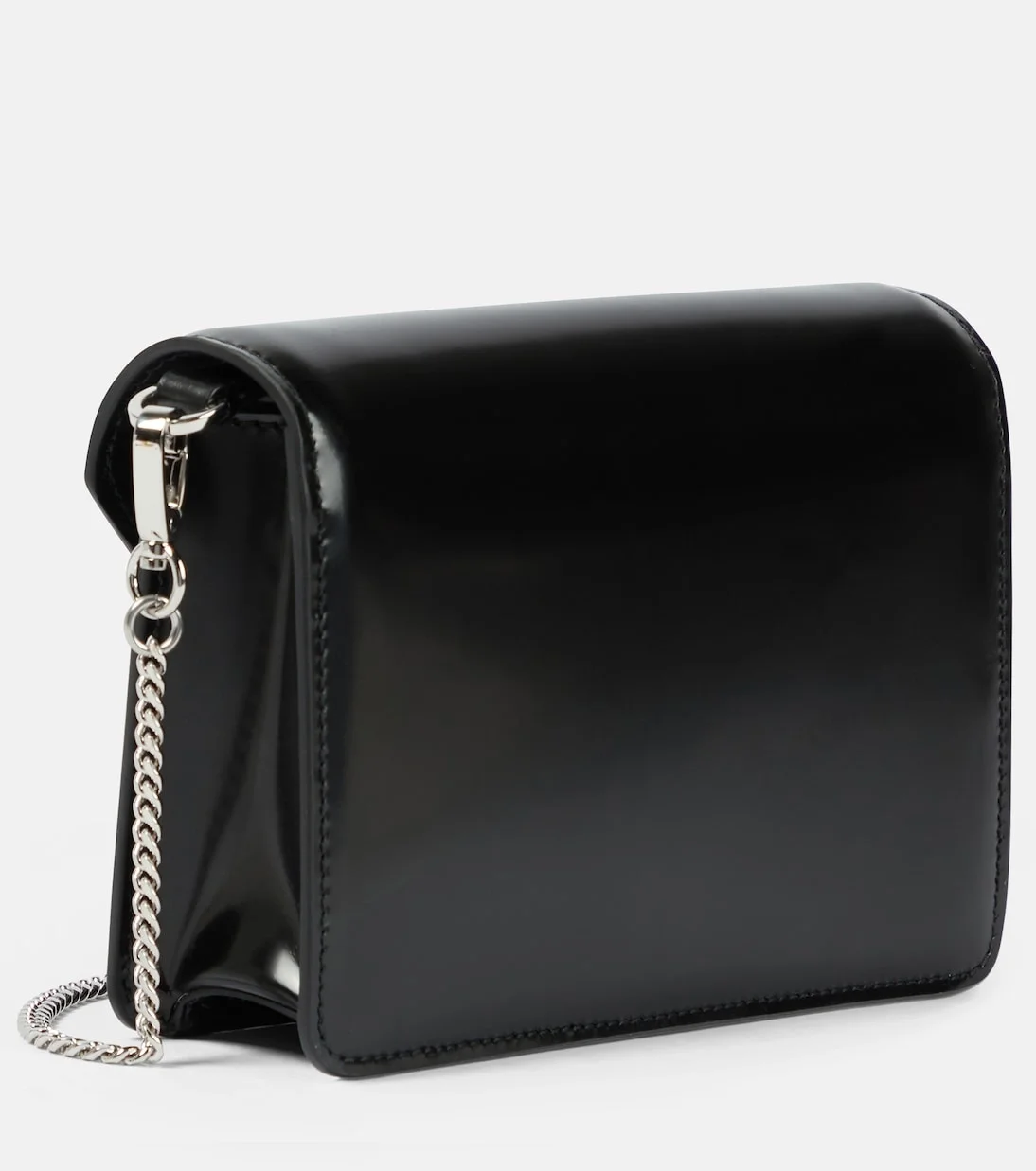 브러쉬드 레더 숄더백 블랙 상세