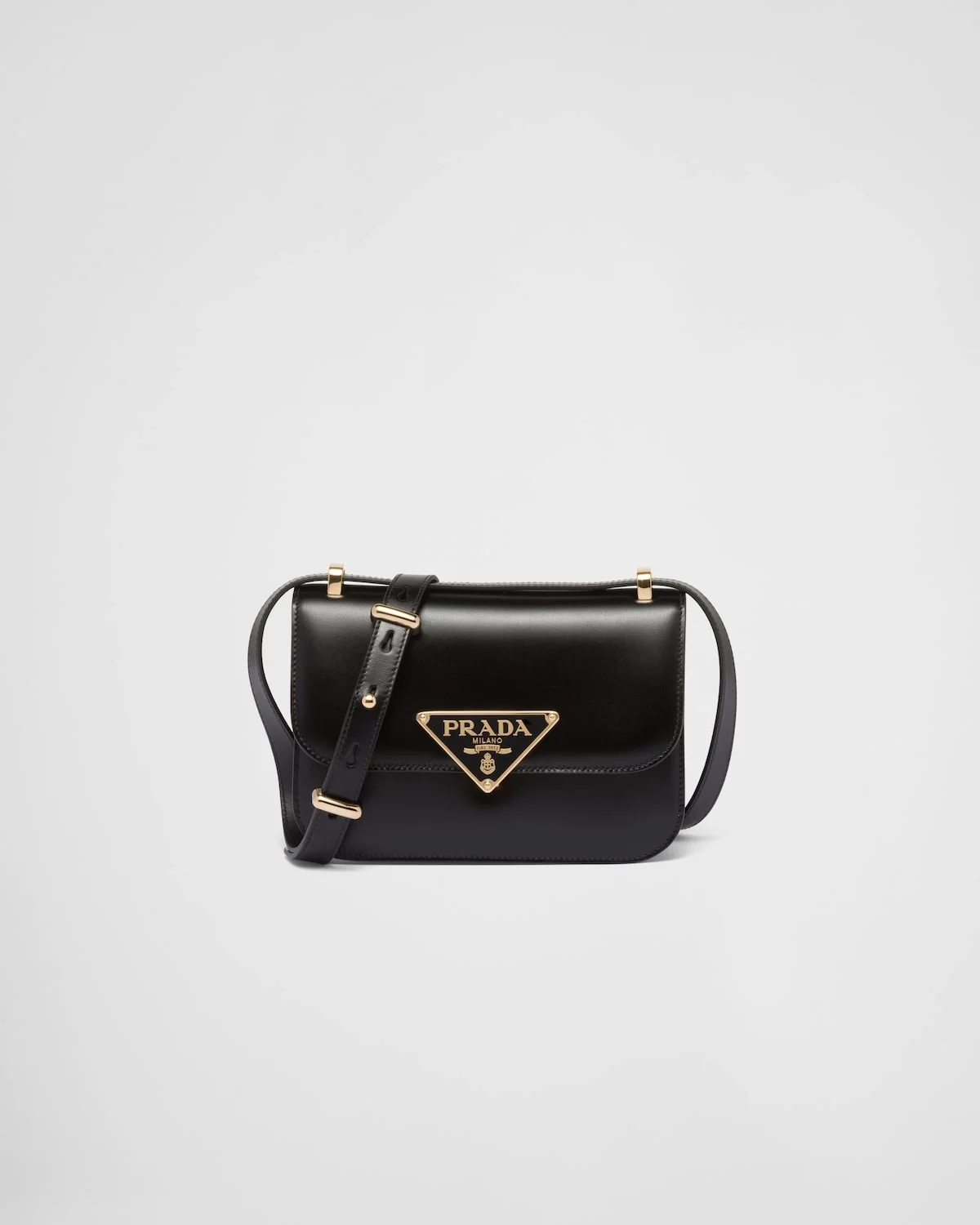 엠블럼 레더 숄더백 블랙 상세