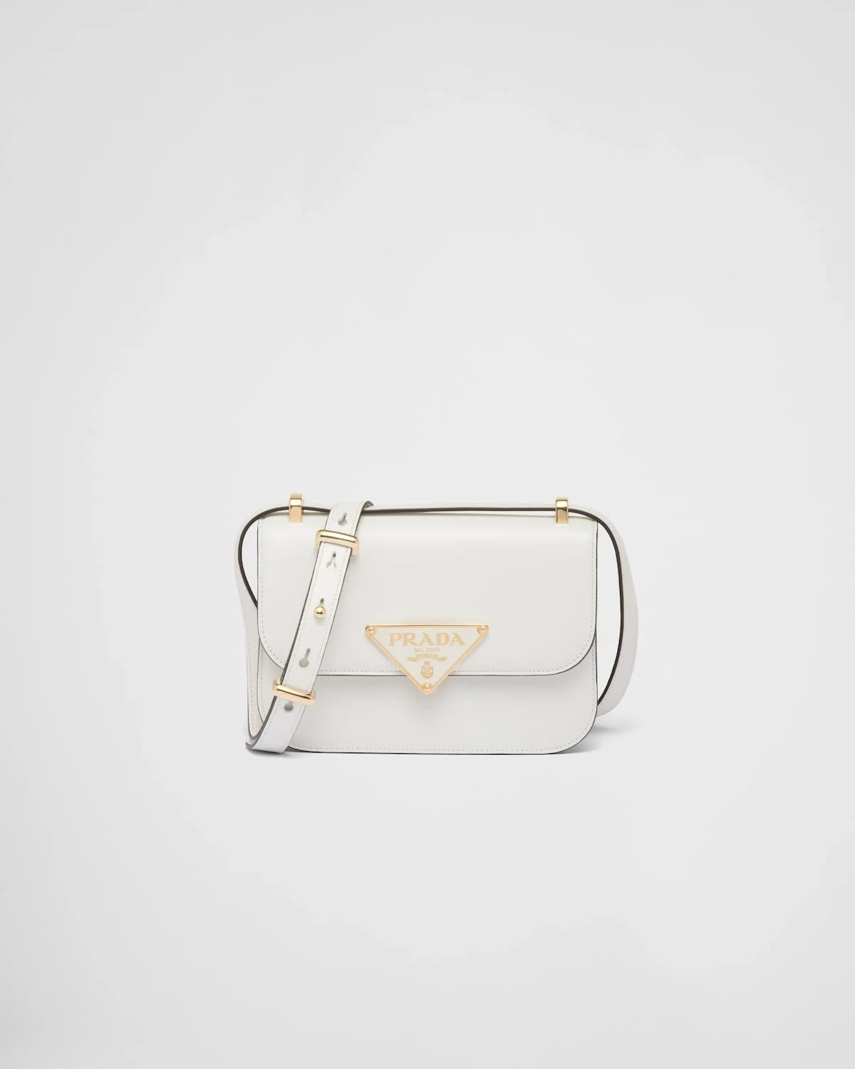 엠블럼 레더 숄더백 화이트 상세