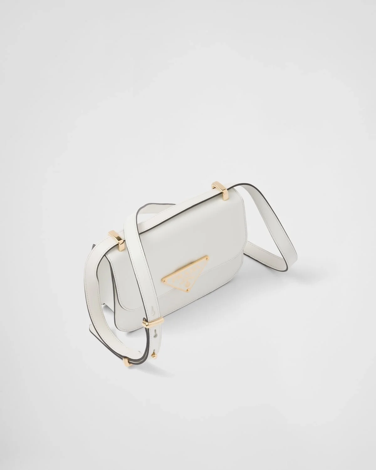 엠블럼 레더 숄더백 화이트 상세