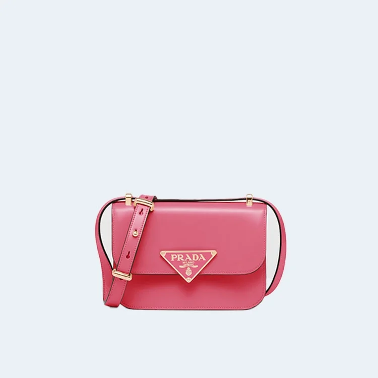 엠블럼 레더 숄더백 핑크 상세