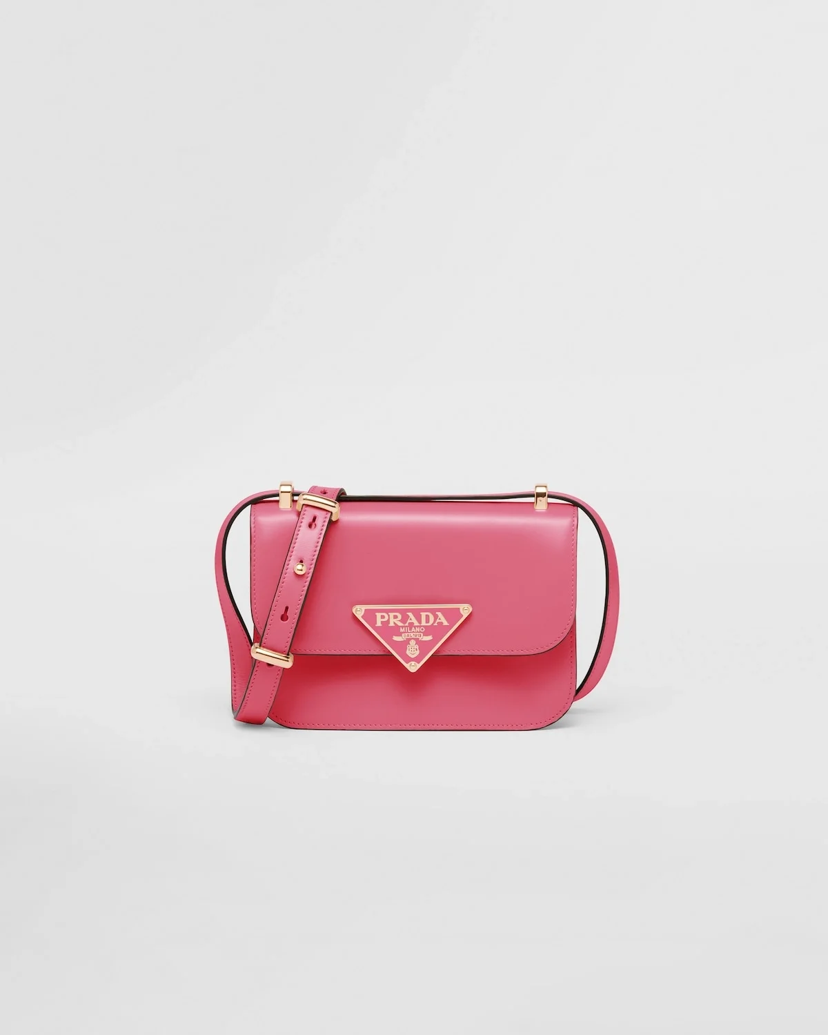 엠블럼 레더 숄더백 핑크 상세