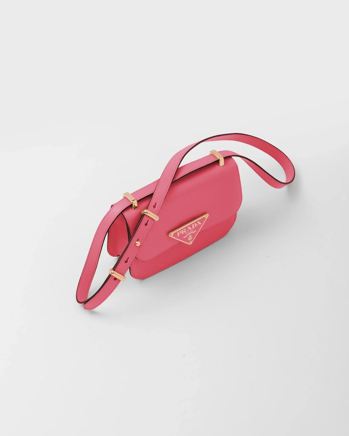 엠블럼 레더 숄더백 핑크 상세