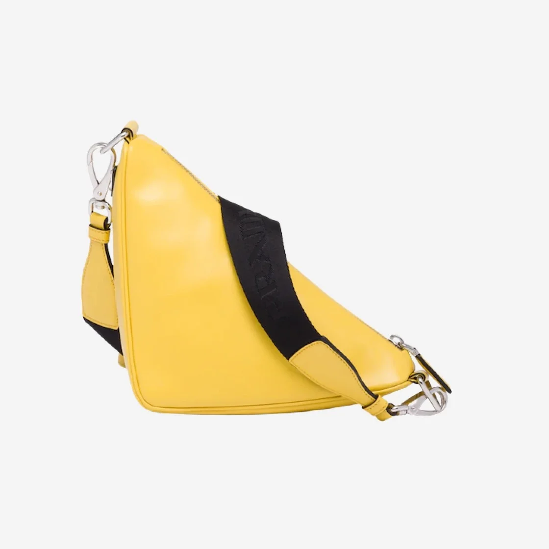 트라이앵글 레더 숄더백 옐로우 상세