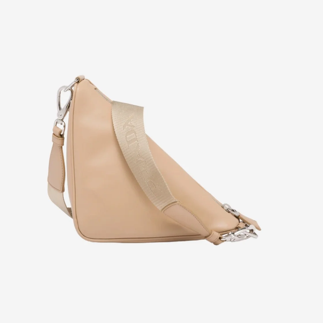 트라이앵글 레더 숄더백 베이지 상세