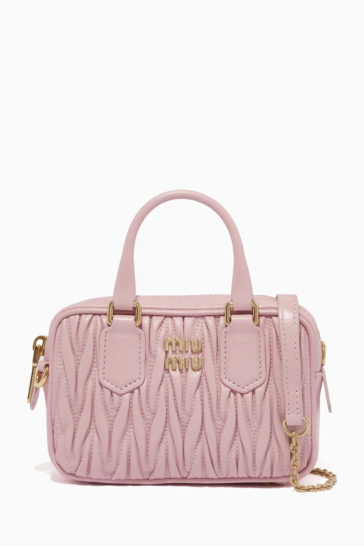 마테라쎄 나파 가죽 탑 핸들 미니백 핑크 상세