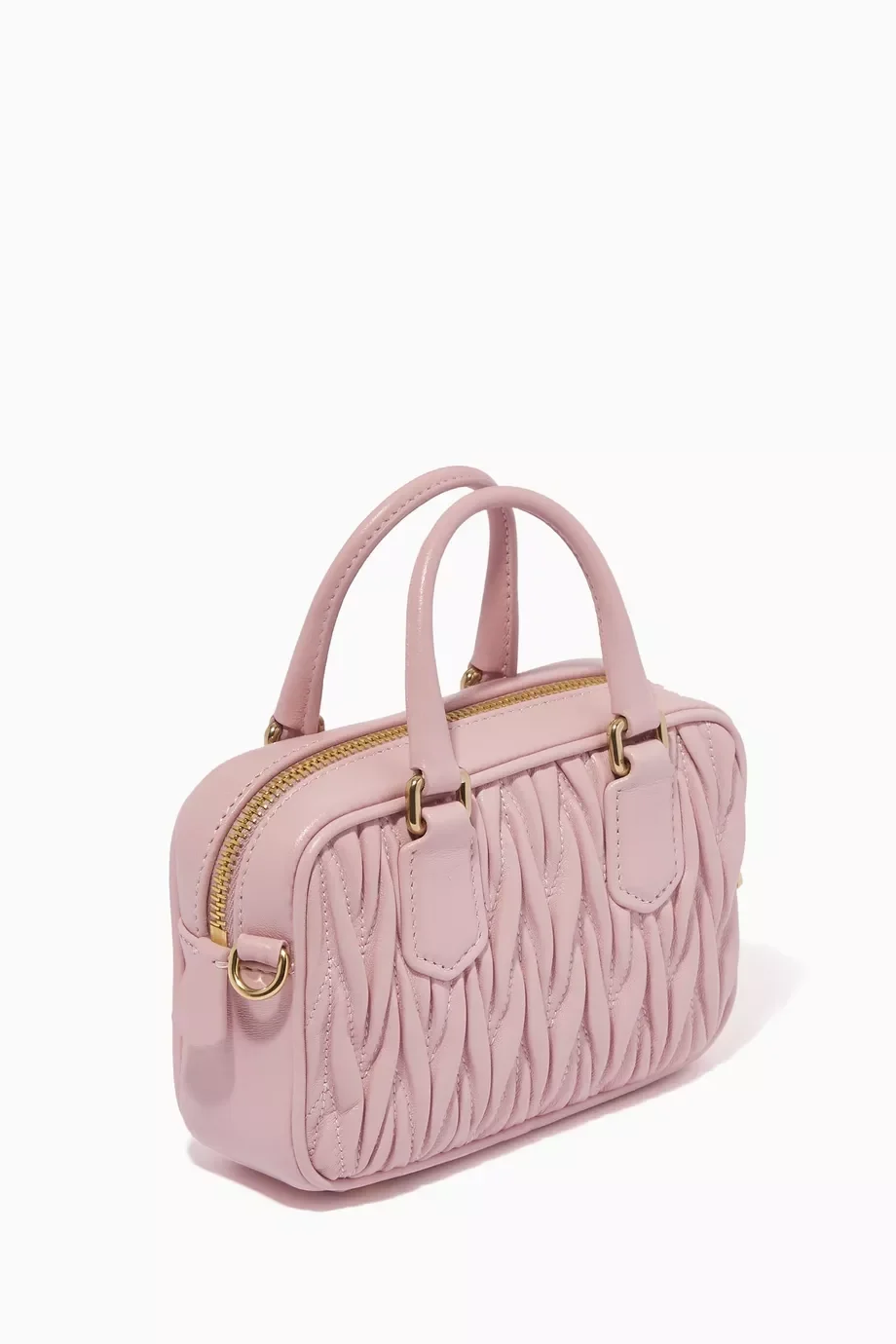 마테라쎄 나파 가죽 탑 핸들 미니백 핑크 상세