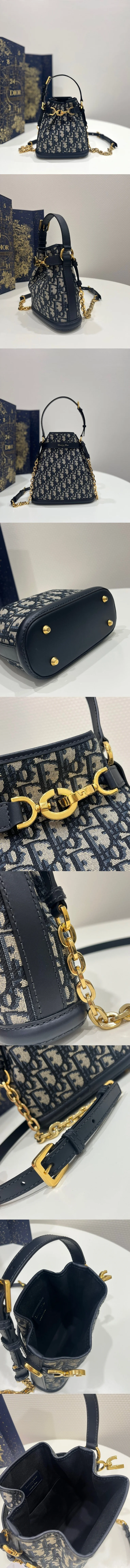 오블리크 캔버스 버킷백 미듐(24 * 25.5 * 10) 상세