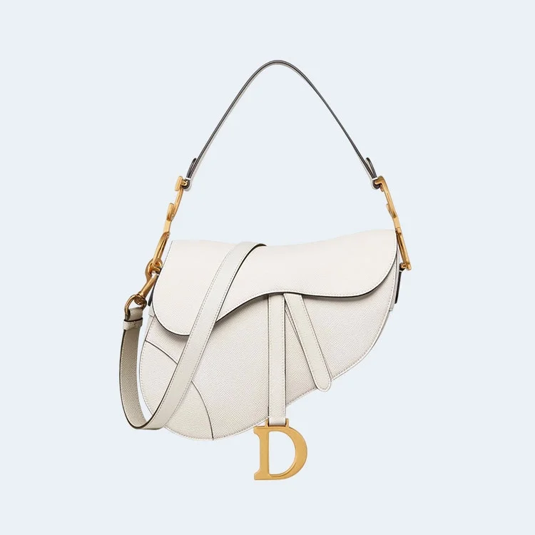 스트랩 새들 백 미듐 화이트 (25.5 * 20 * 6.5cm) 상세