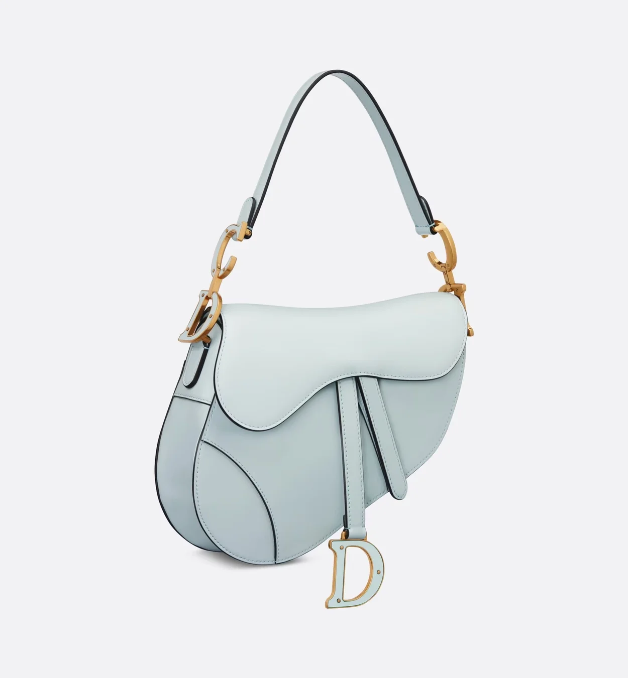 스트랩 새들 백 미듐 플라시드 블루 (25.5 * 20 * 6.5cm) 상세