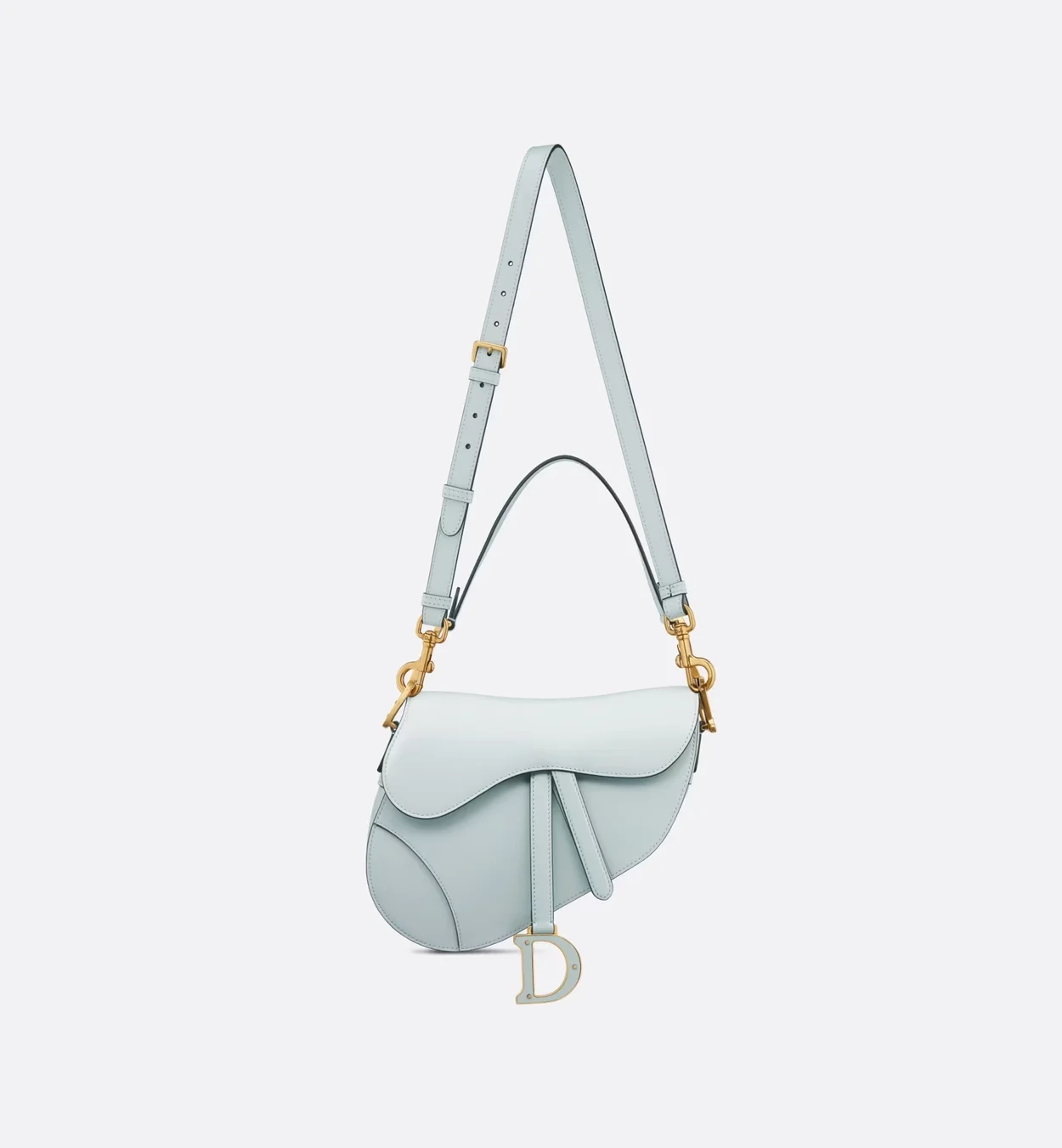 스트랩 새들 백 미듐 플라시드 블루 (25.5 * 20 * 6.5cm) 상세