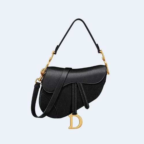 스트랩 새들 백 미듐 블랙 (25.5 * 20 * 6.5cm)