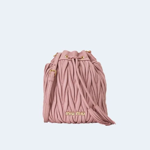 마테라쎄 나파 가죽 버킷백 핑크