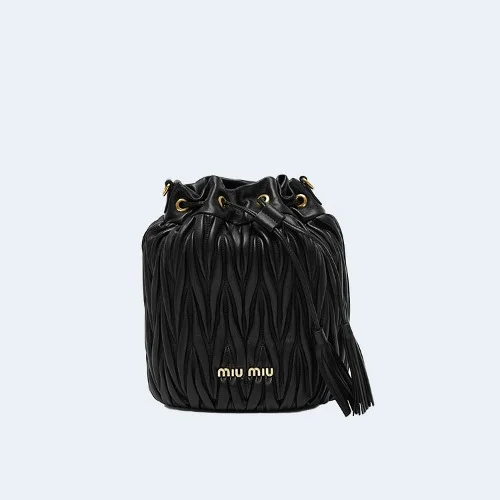 마테라쎄 나파 가죽 버킷백 블랙