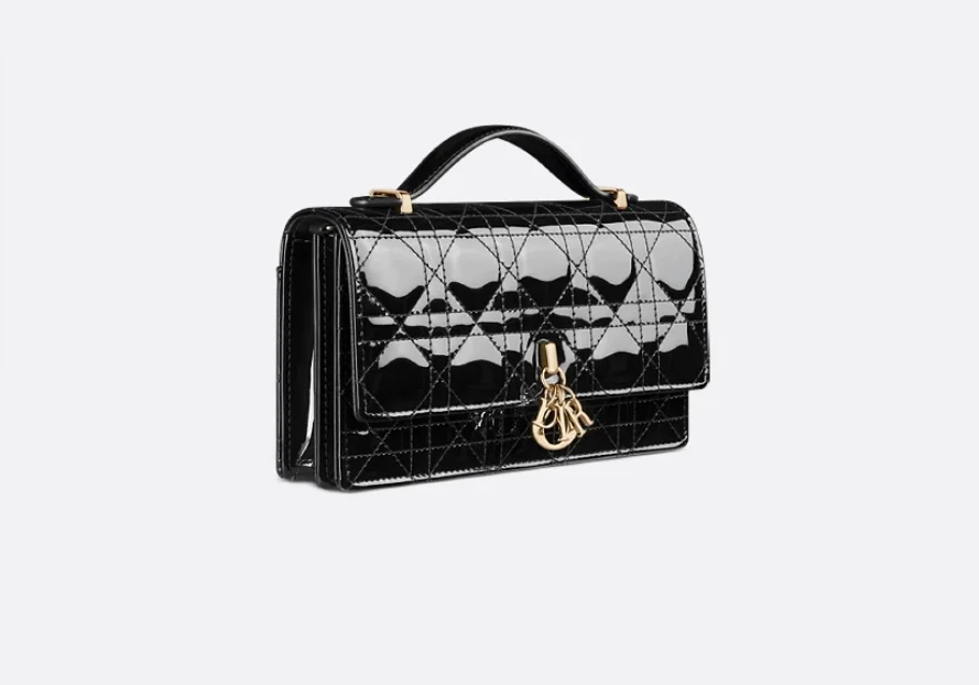 블랙 페이턴트 미니 백 상세