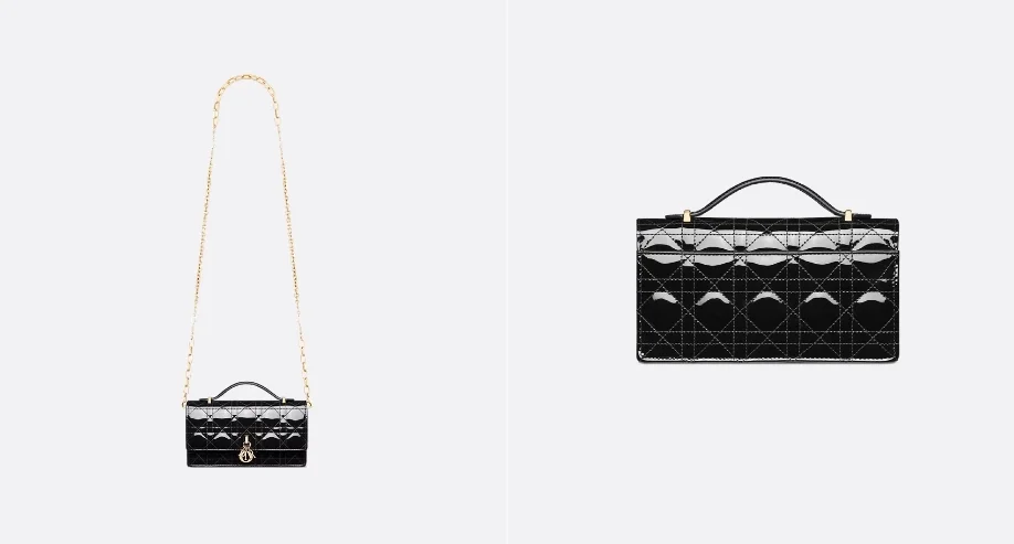 블랙 페이턴트 미니 백 상세