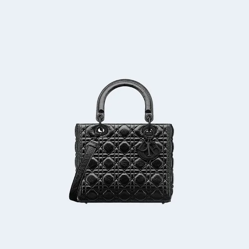 레이디 블랙 크링클 까나쥬 미디엄 백