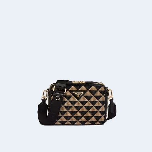 브리크 자수 패브릭백 베이지