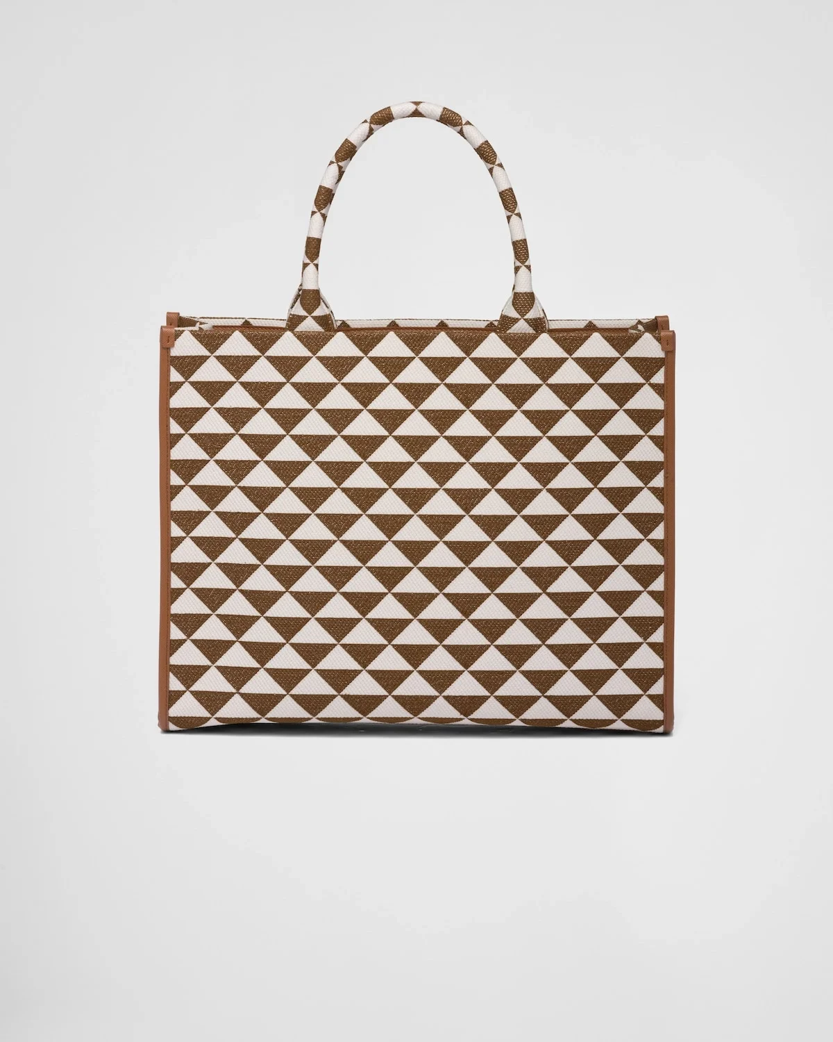 라지 심볼 자수 패브릭 핸드백 초크 화이트 상세