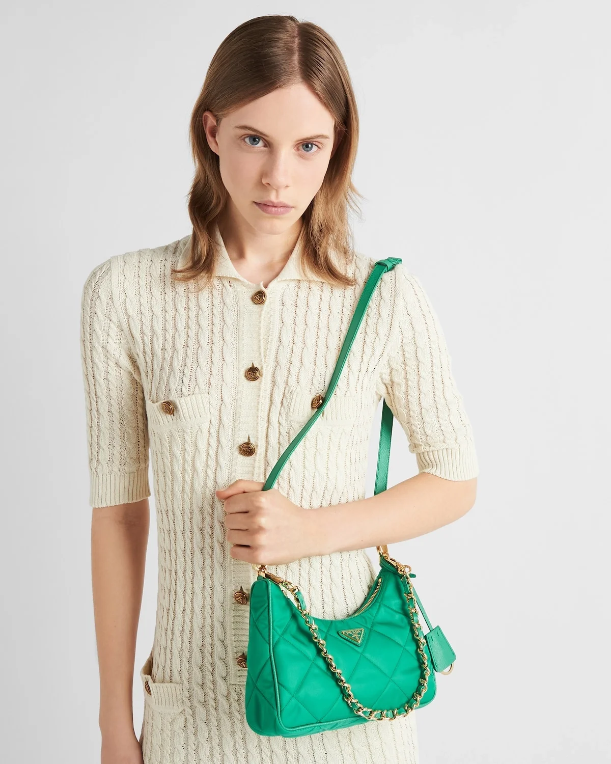 리에디션 1995 리나일론 체인 미니백 민트그린 상세