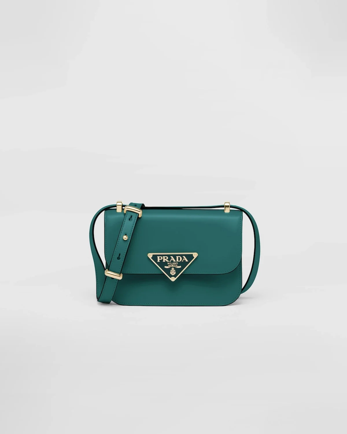 엠블럼 레더 숄더백 그린 상세