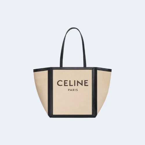 프린트 텍스타일 & 카프스킨 라지 스퀘어 바닐라 블랙