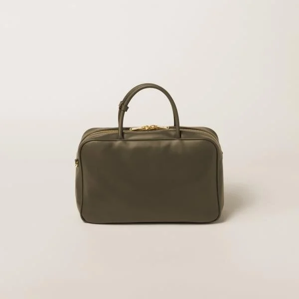 가죽 스트랩 탑 핸들백 그린 상세