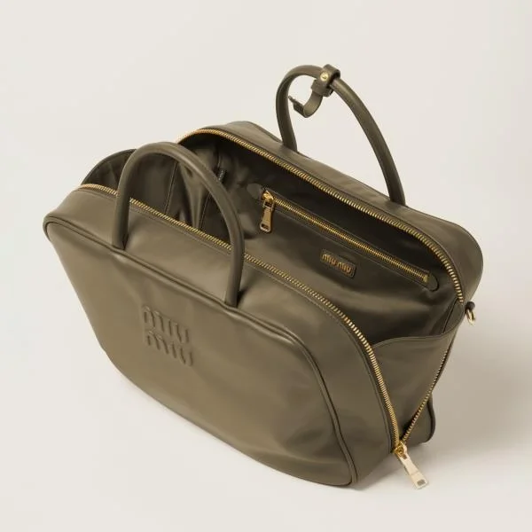 가죽 스트랩 탑 핸들백 그린 상세