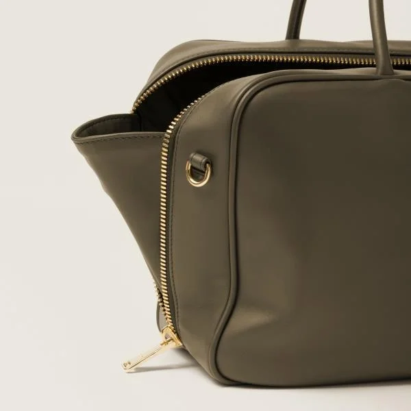 가죽 스트랩 탑 핸들백 그린 상세