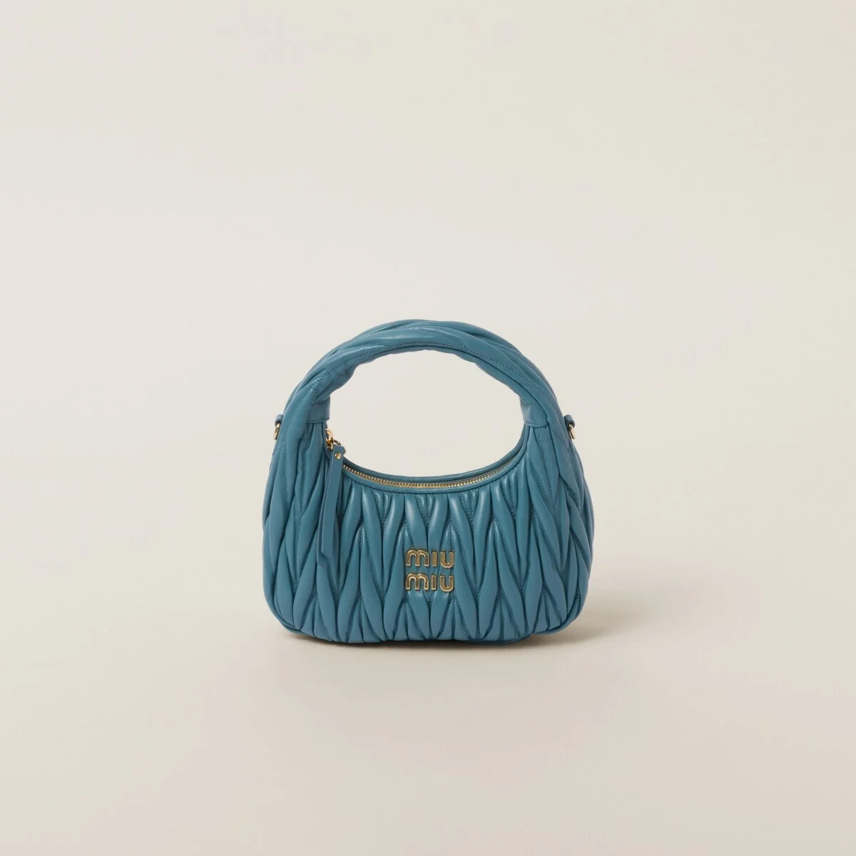 스몰 완더 마테라쎄 나파 가죽 호보백 블루 상세