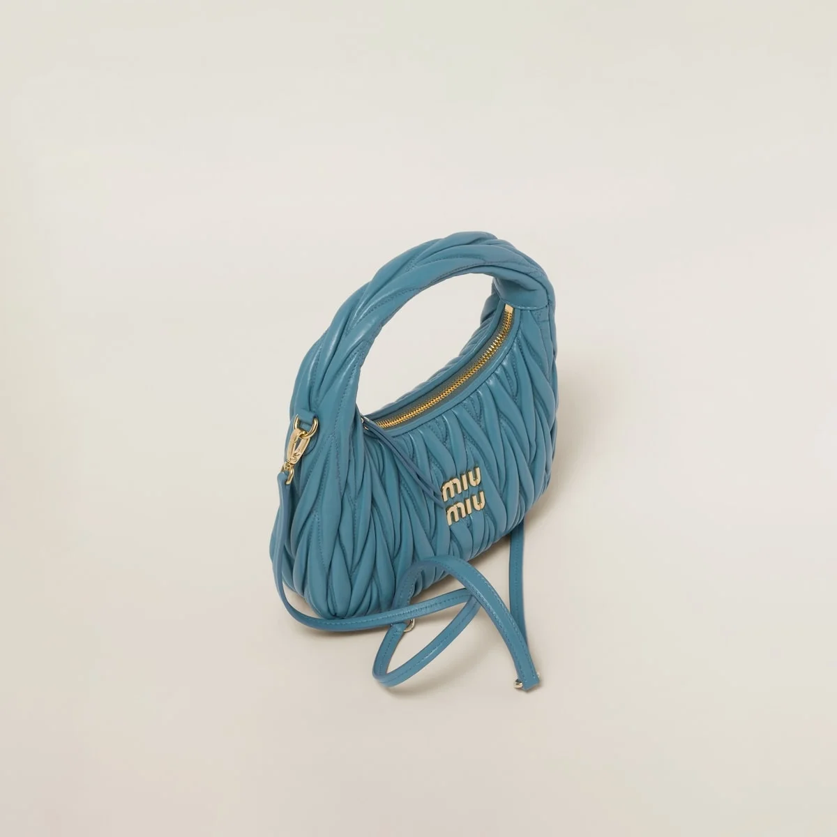 스몰 완더 마테라쎄 나파 가죽 호보백 블루 상세