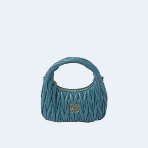 스몰 완더 마테라쎄 나파 가죽 호보백 블루