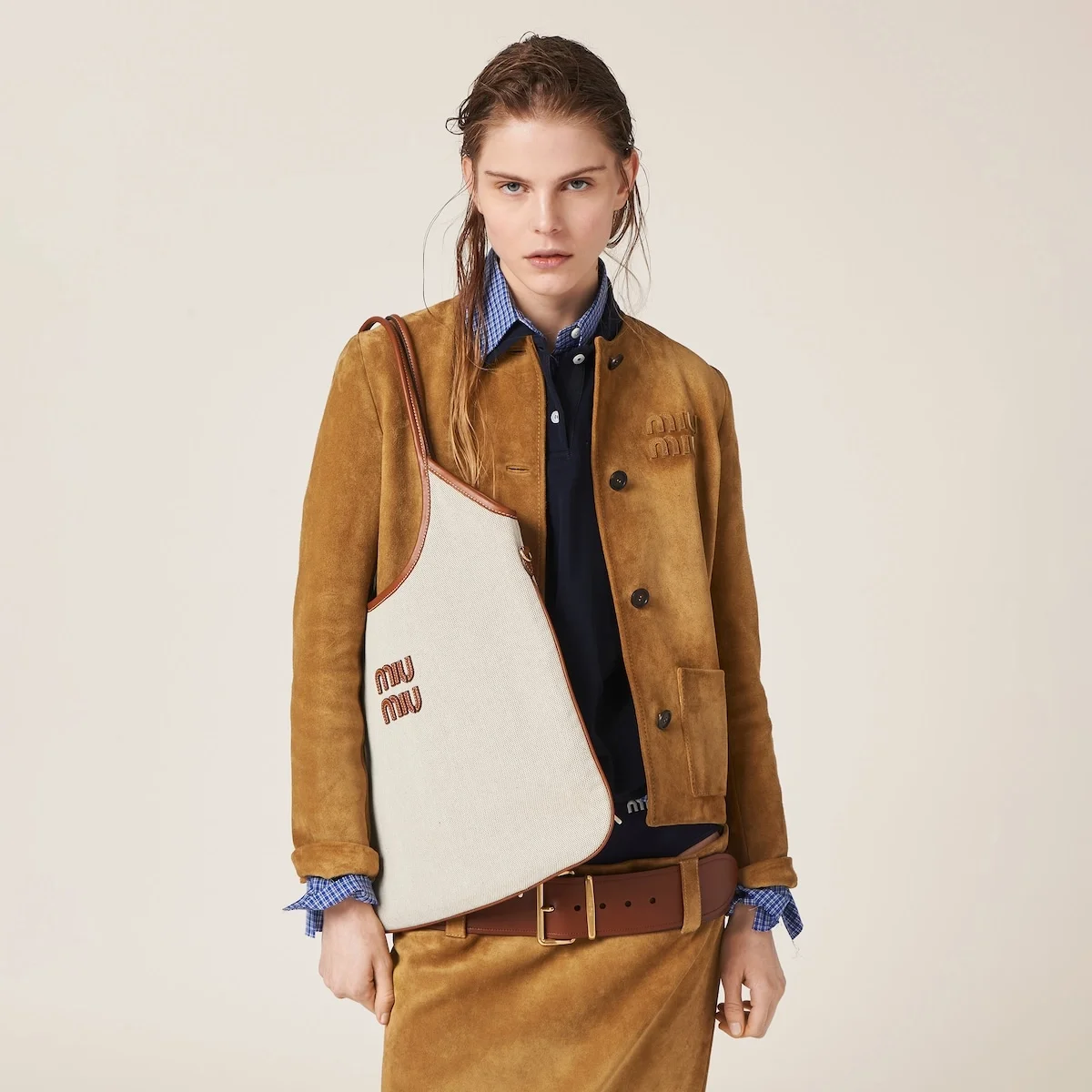 아이비 캔버스백 베이지 상세