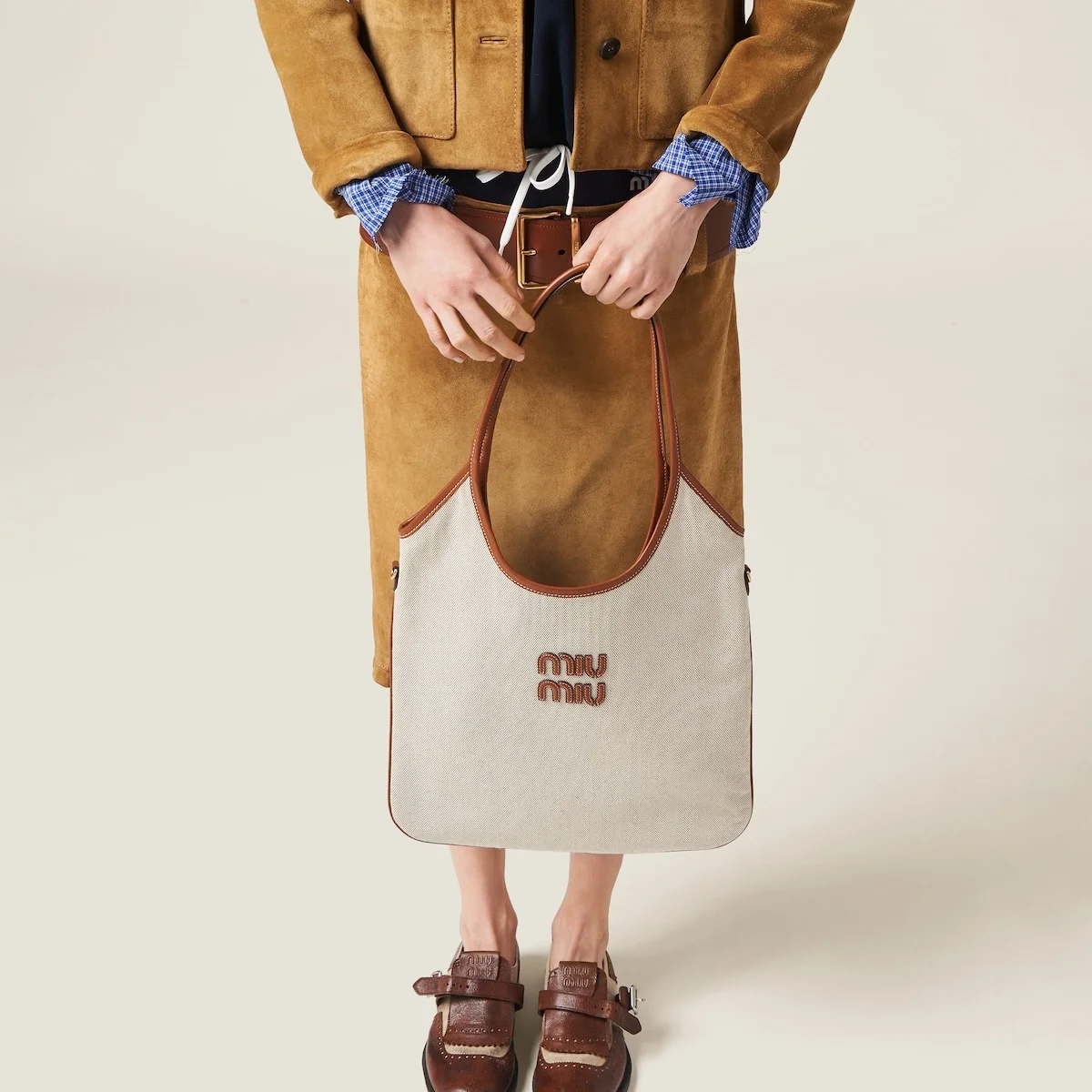 아이비 캔버스백 베이지 상세