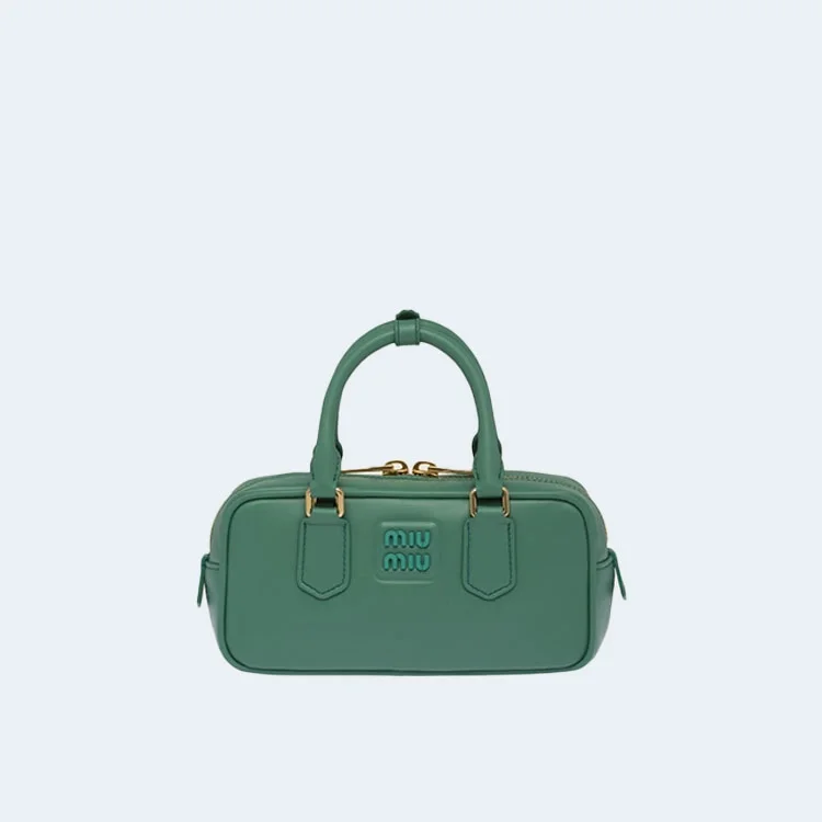 스몰 아르카디 가죽백 그린 상세