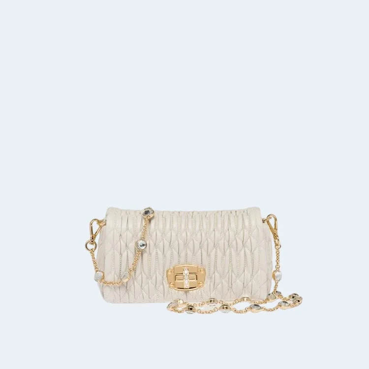 마테라쎄 나파 가죽 크리스탈 미니백 화이트 상세