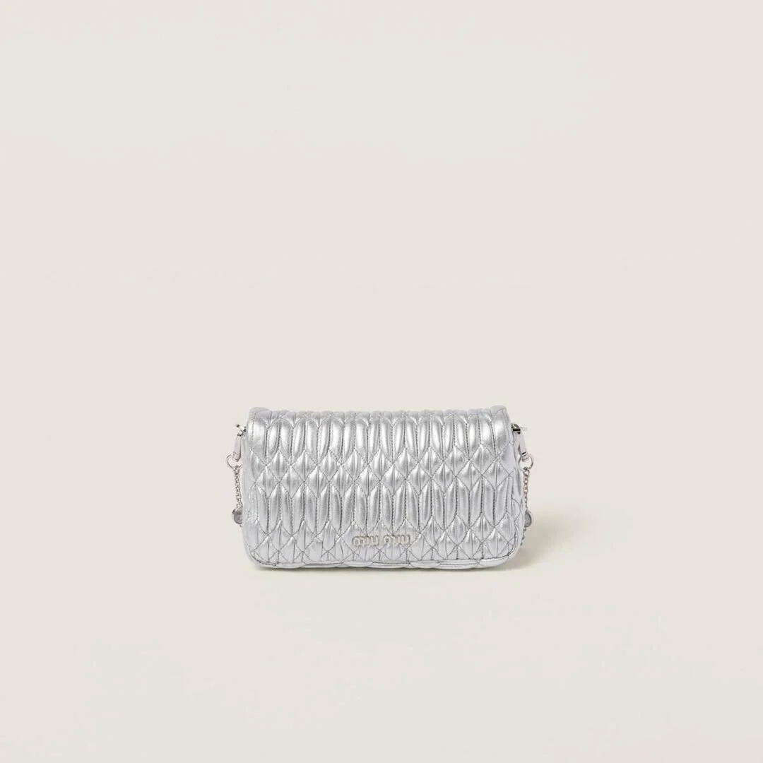 마테라쎄 나파 가죽 크리스탈 미니백 실버 상세