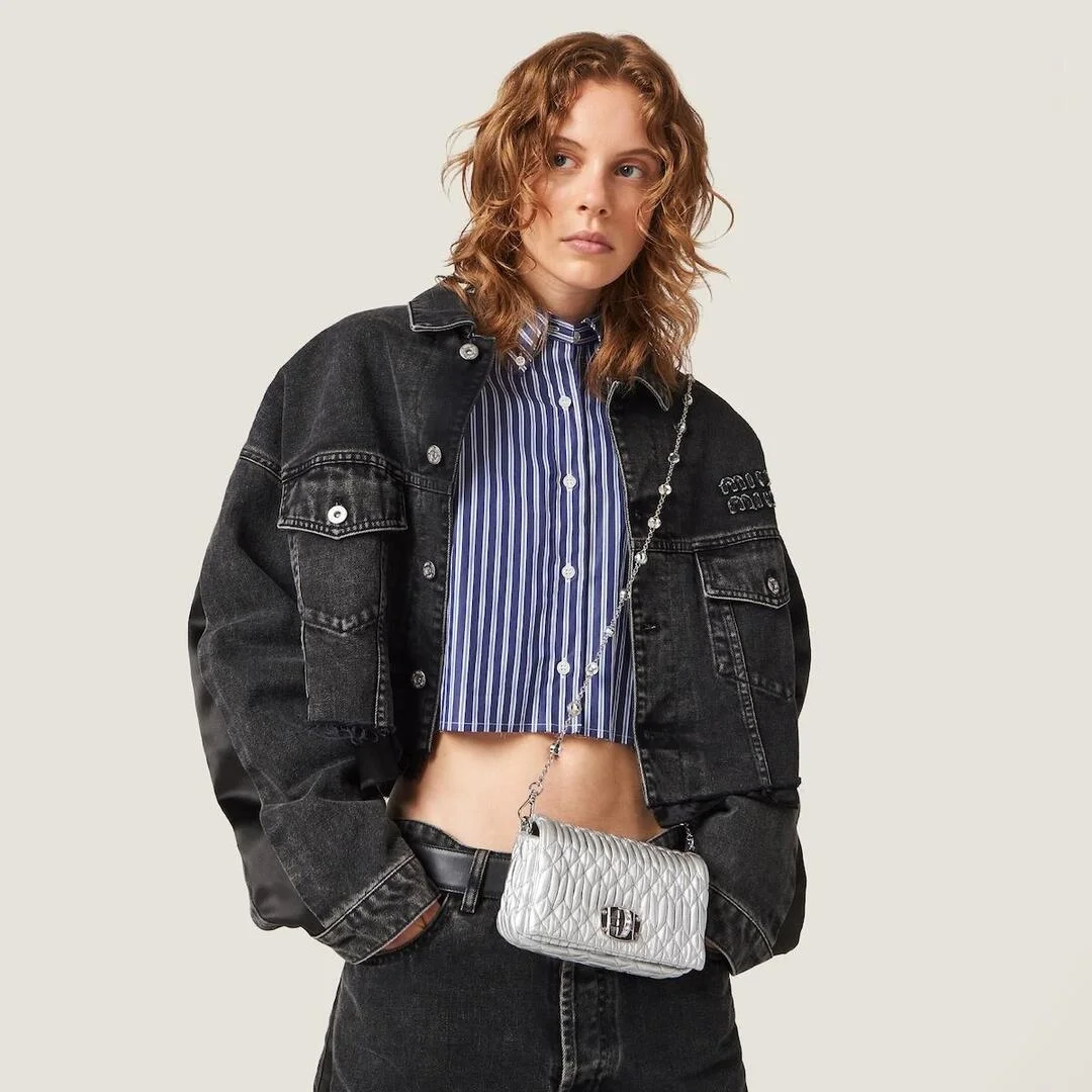 마테라쎄 나파 가죽 크리스탈 미니백 실버 상세