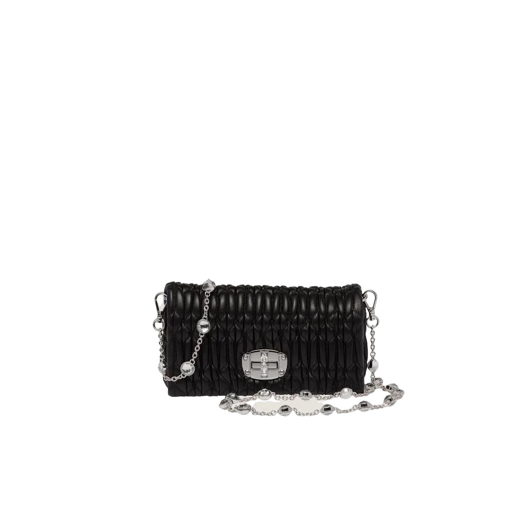 마테라쎄 나파 가죽 크리스탈 미니백 블랙 상세