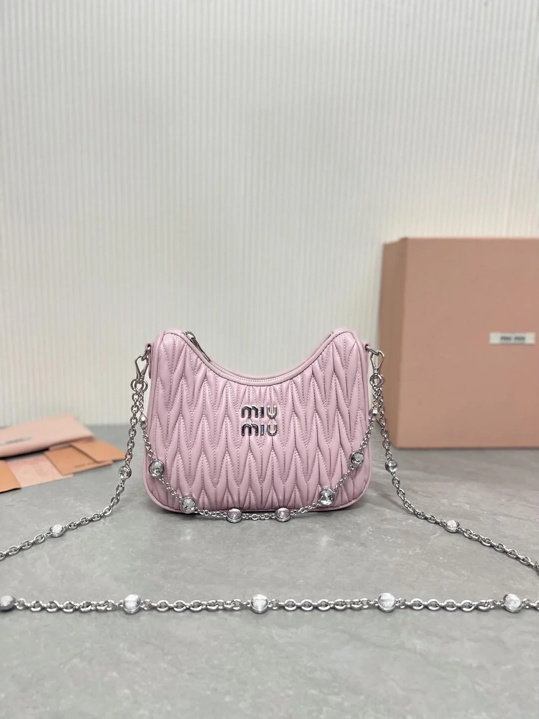 마테라쎄 나파 가죽 숄더백 크리스탈 핑크 상세