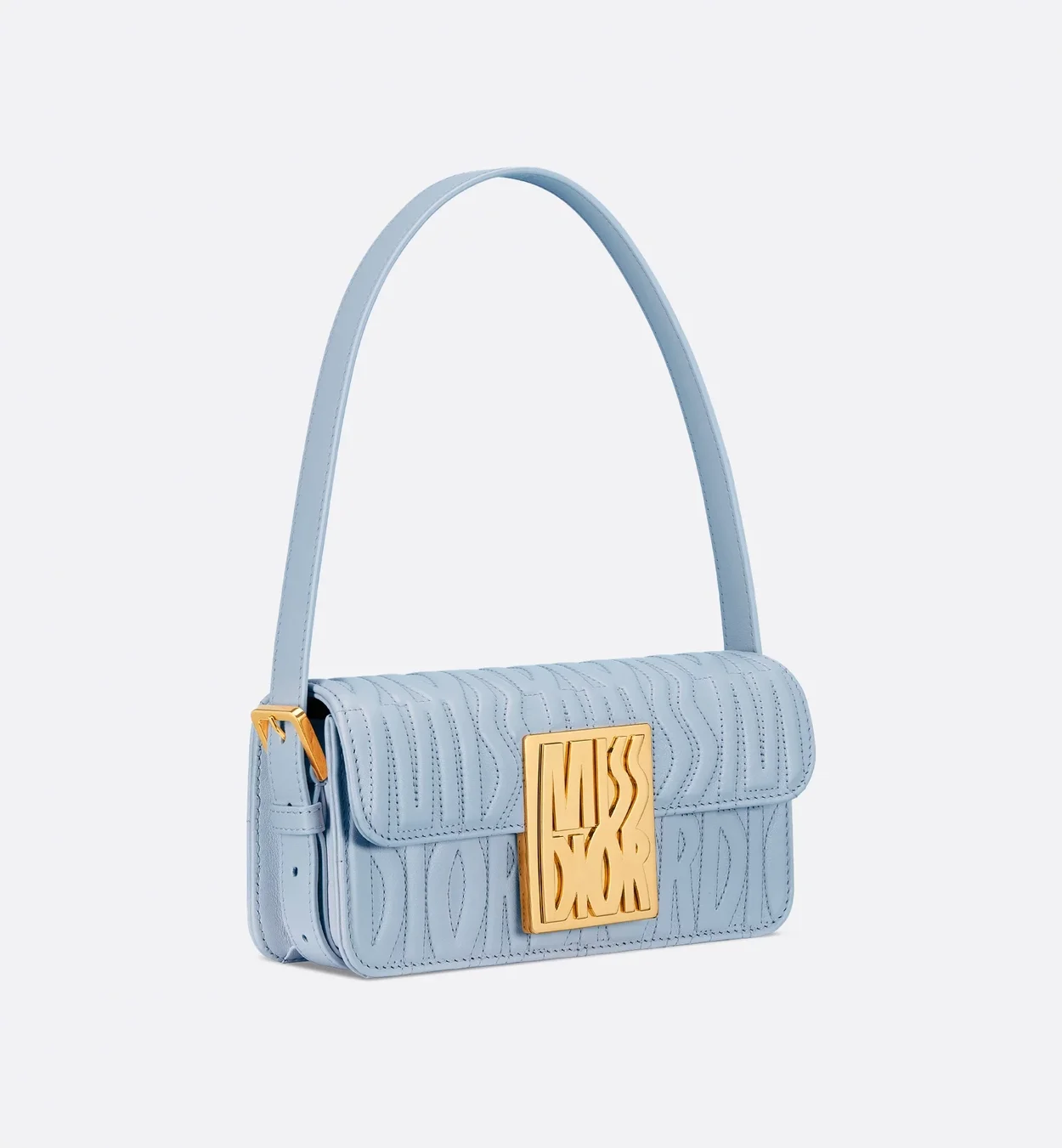 Miss 플랩백 올오버 페일 블루 퀄팅 상세