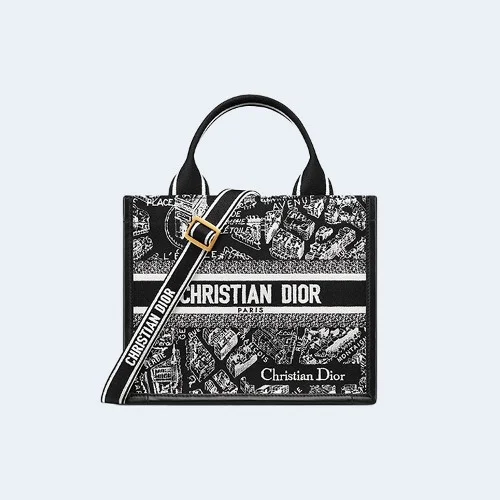 Plan de Paris 북 토트 스몰 백 블랙 & 화이트