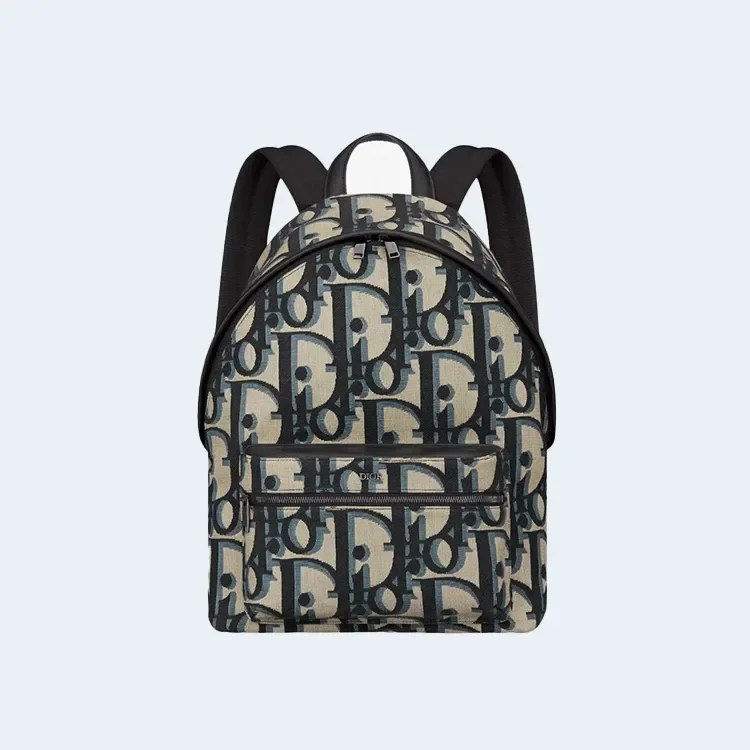 맥시 오블리크 자카드 라이더 백팩 베이지 상세