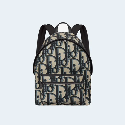 맥시 오블리크 자카드 라이더 백팩 베이지