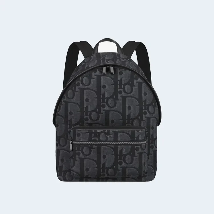 맥시 오블리크 자카드 라이더 백팩 블랙 상세