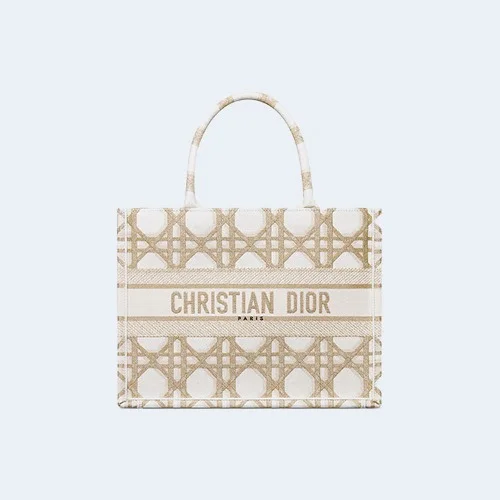 북 화이트 골드 마크로까나쥬 토트 미디엄 백