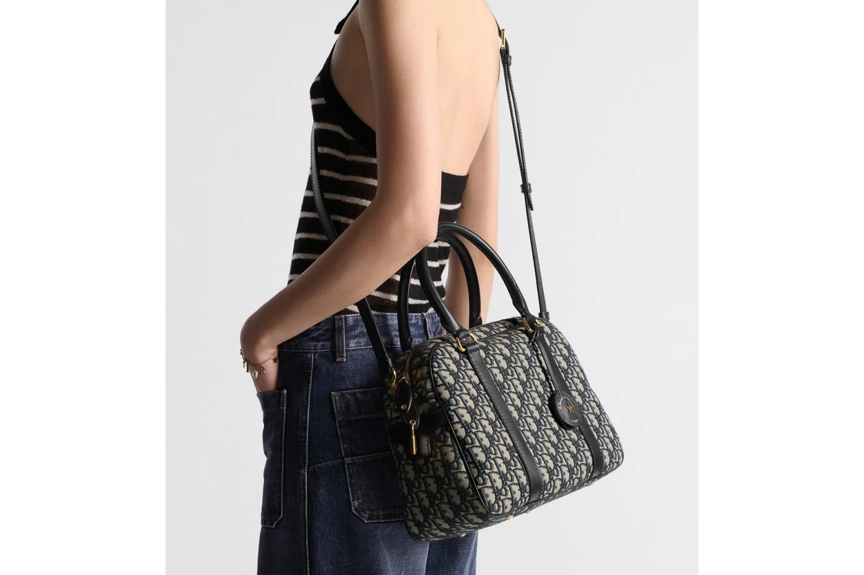 디바이브 블루 오블리크 자카드 라지 볼링백 상세