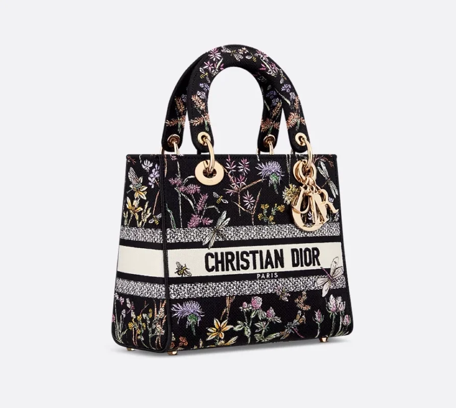 레이디 D-Lite 미디엄 백 블랙 멀티컬러 상세